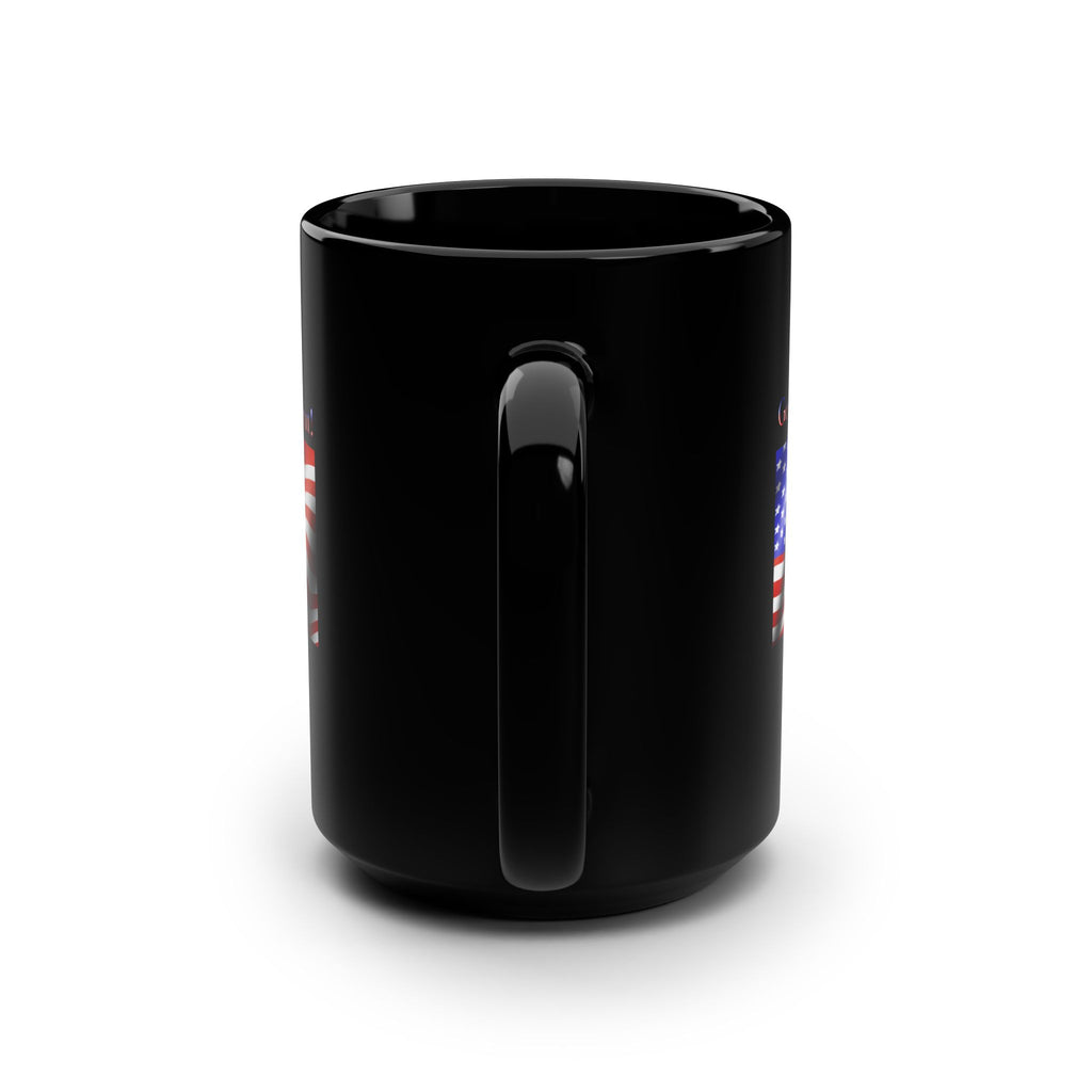 America: Get Happy or Get Out!  Black Mug, 15oz